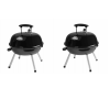 (2 PACK)14.5'' Charcoal Tabletop Portable Grill, with Removable Lid