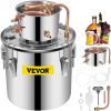 VEVOR Moonshine Still 5 Gal 21L, Distillery Kit with Circulating Pump, Alcohol Still Copper Tube, Whiskey Distilling Kit w/Build-In Thermometer