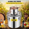 VEVOR Moonshine Still 5 Gal 21L, Distillery Kit with Circulating Pump, Alcohol Still Copper Tube, Whiskey Distilling Kit w/Build-In Thermometer